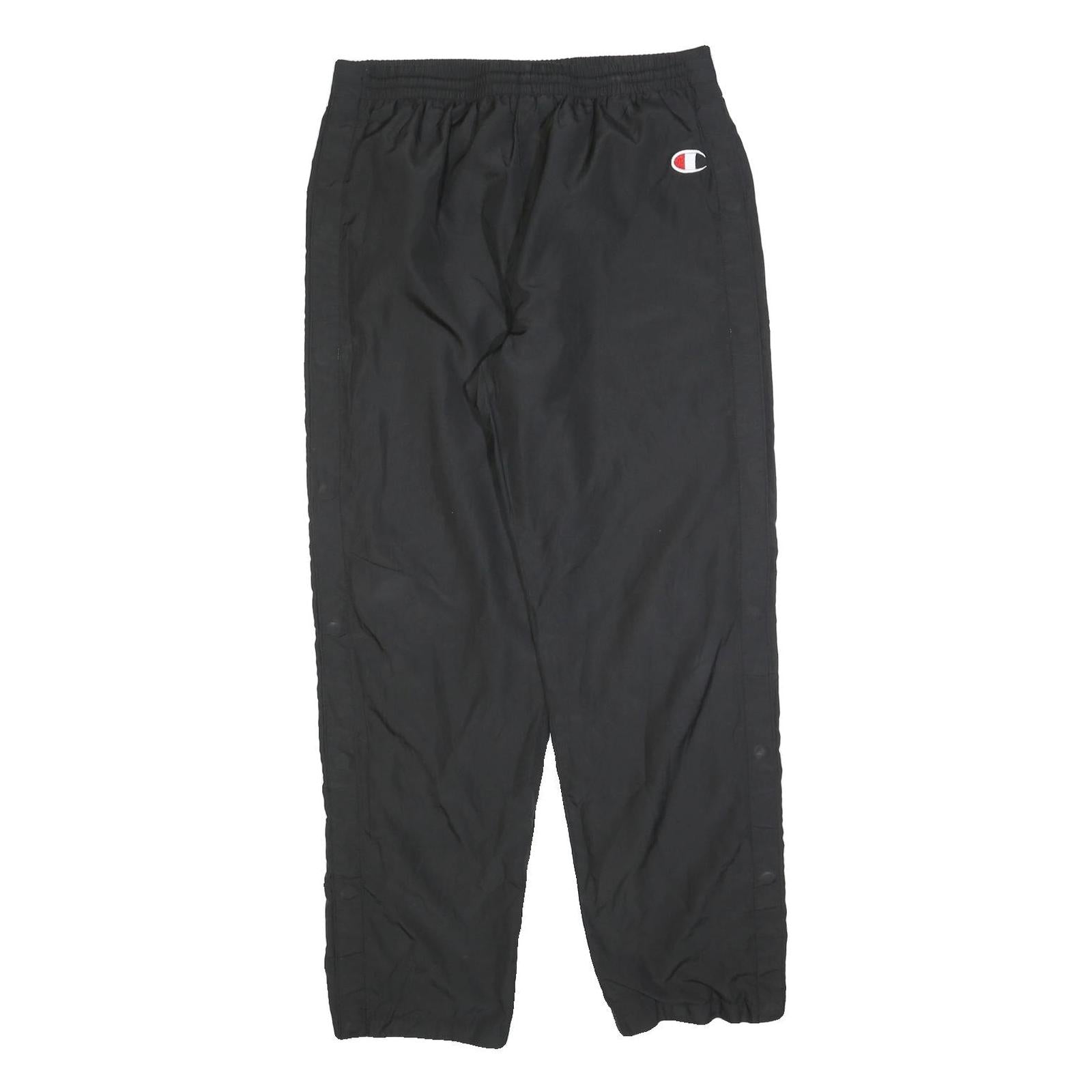 CHAMPION Mens Joggers Black Regular Tapered M W30 L30 Polyester Sports Logo