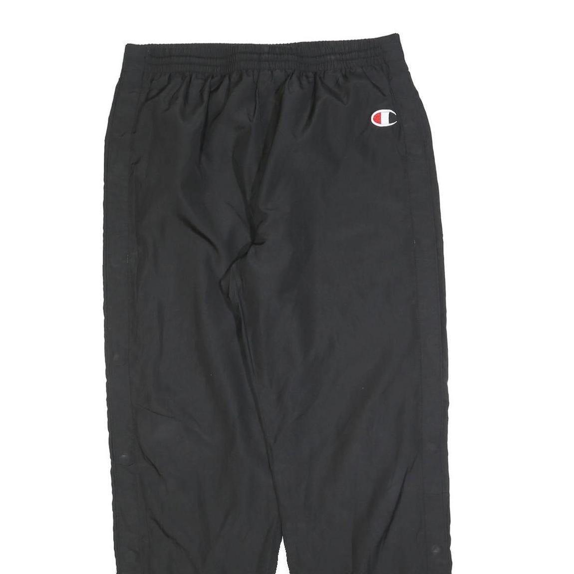 CHAMPION Mens Joggers Black Regular Tapered M W30 L30 Polyester Sports Logo
