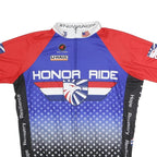 PACTIMO Mens Blue & Red Honor Ride Cycling T-Shirt 2XL Short Sleeve Crew Neck