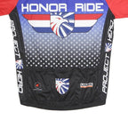 PACTIMO Mens Blue & Red Honor Ride Cycling T-Shirt 2XL Short Sleeve Crew Neck