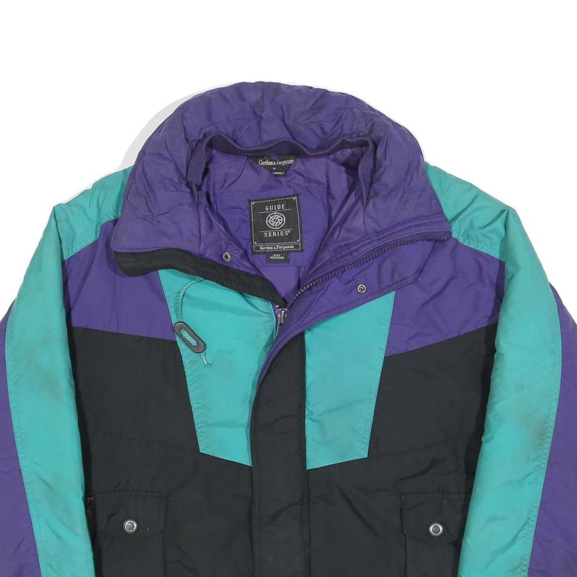 GUIDE SERIES Mens Purple & Teal Black Jacket M Polyester Blend Colourblock Zip