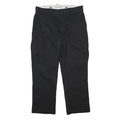 DICKIES Mens Regular Black Straight Trousers W36 L39 Cotton Blend Zip Workwear