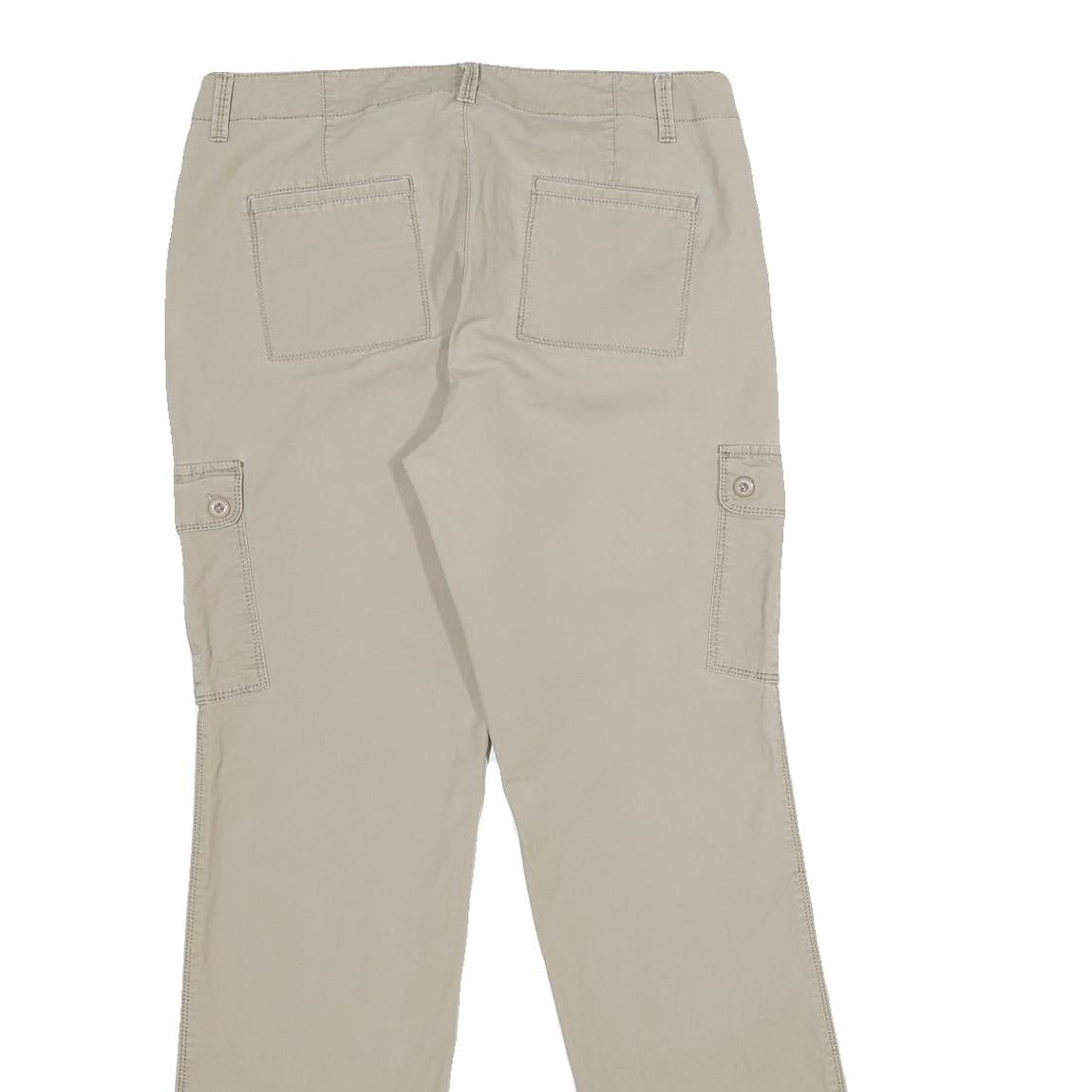 DOCKERS Womens Cotton Blend Beige Regular Cargo Trousers W32 L32 Classic Fit
