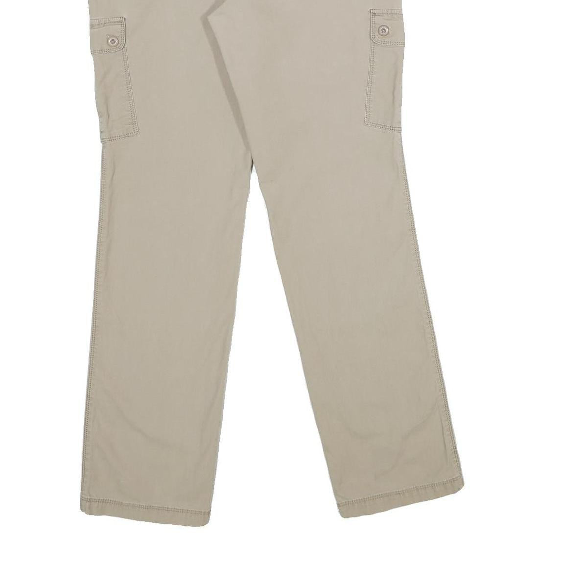 DOCKERS Womens Cotton Blend Beige Regular Cargo Trousers W32 L32 Classic Fit