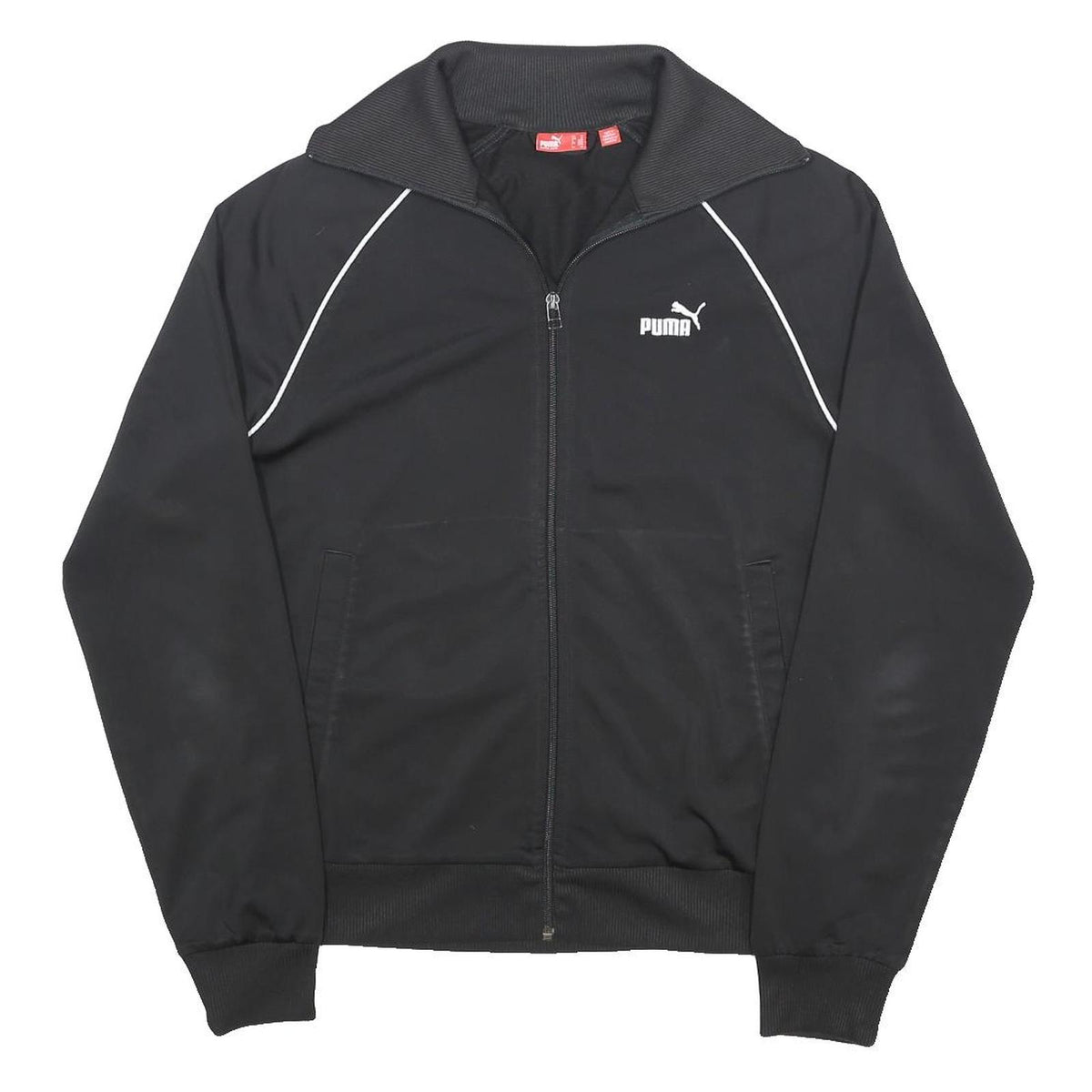 PUMA Mens Black Slim Jacket M Polyester Zip Track Sportswear Casual