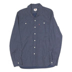 LEVI'S Mens Blue & White Cotton Shirt M Long Sleeve Button Front Casual Shirt
