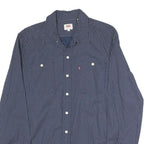 LEVI'S Mens Blue & White Cotton Shirt M Long Sleeve Button Front Casual Shirt