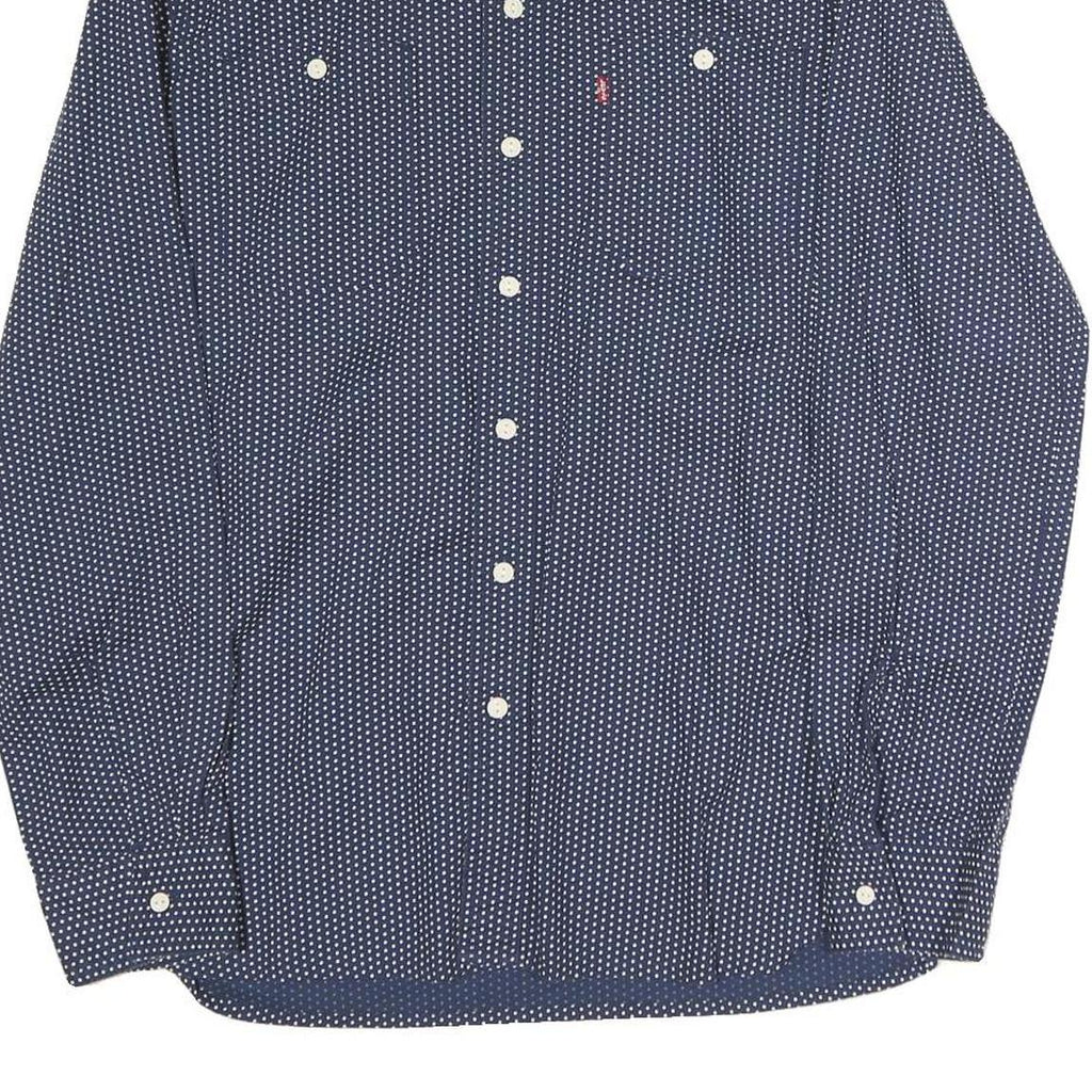 LEVI'S Mens Blue & White Cotton Shirt M Long Sleeve Button Front Casual Shirt