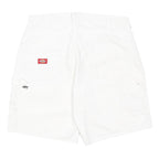 DICKIES Mens White Cotton Casual Shorts M W34 Workwear Logo