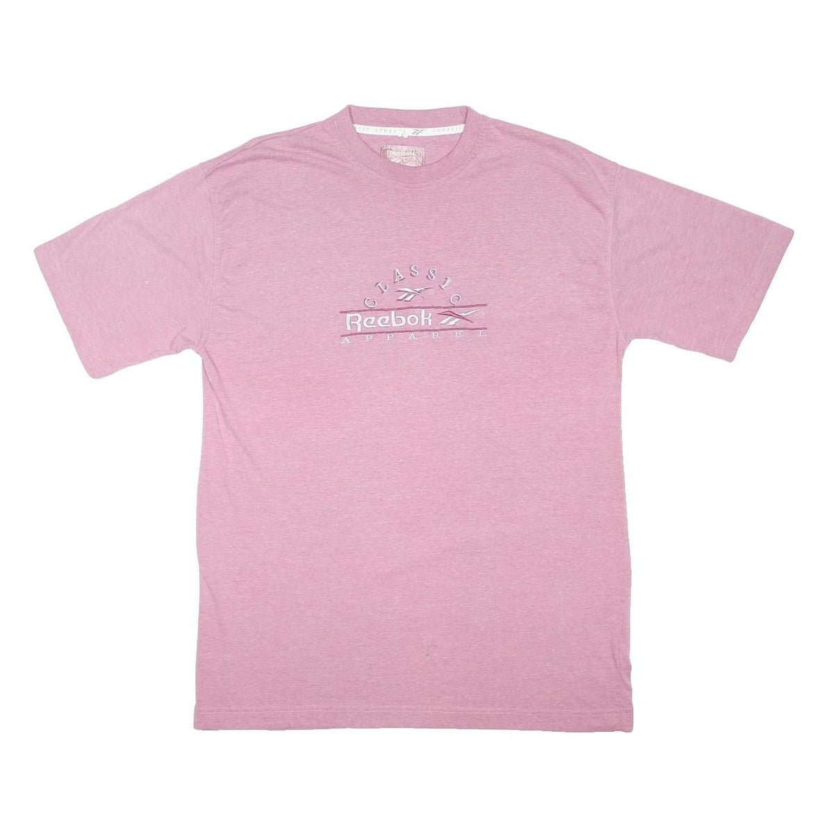 REEBOK Mens Pink Classic Graphic T-Shirt L Short Sleeve Crew Neck Cotton Blend