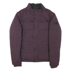 DIESEL Womens Maroon Jacket M Polyester Blend Zip Plain Stylish Lightweight