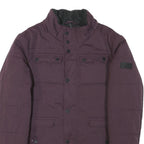 DIESEL Womens Maroon Jacket M Polyester Blend Zip Plain Stylish Lightweight