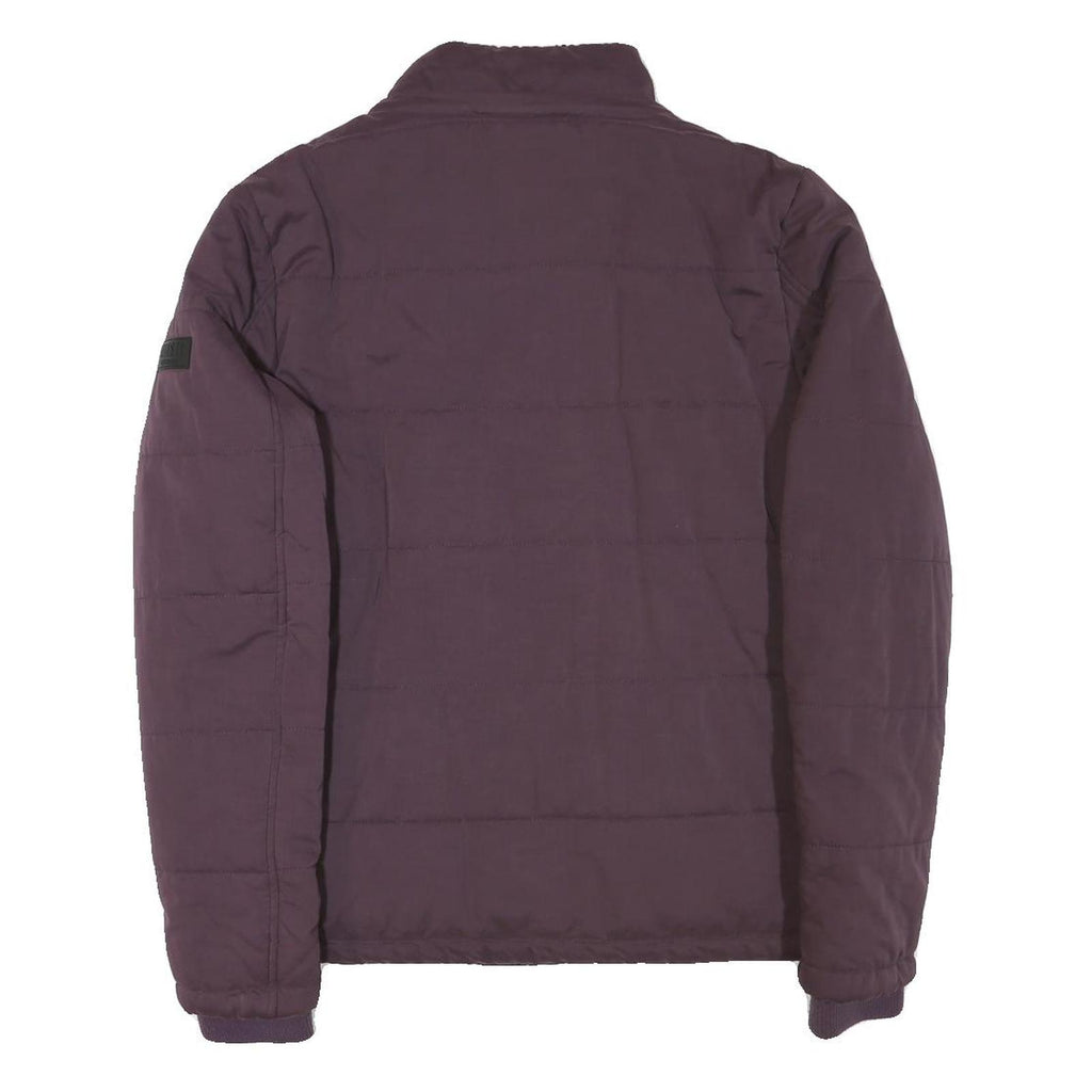 DIESEL Womens Maroon Jacket M Polyester Blend Zip Plain Stylish Lightweight