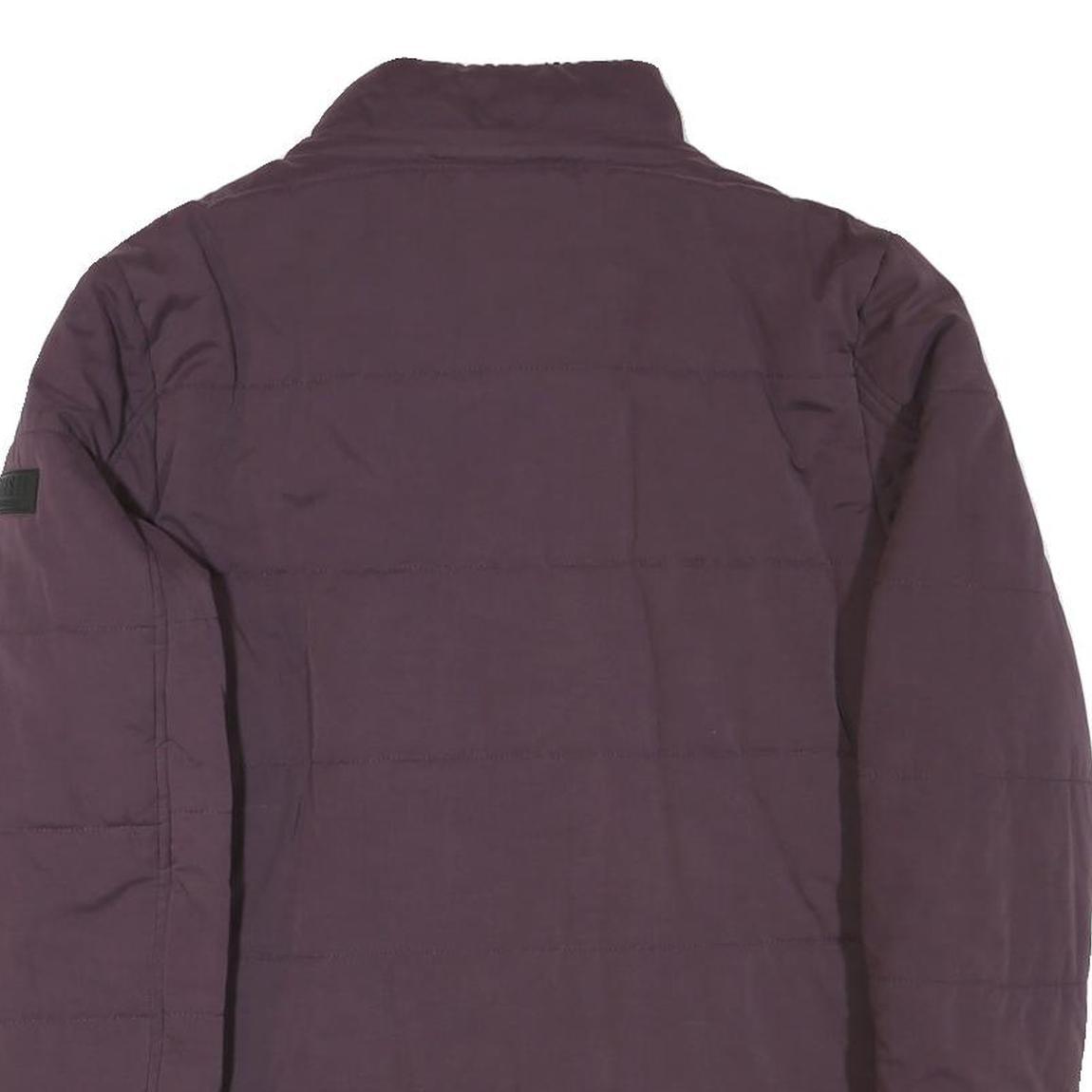 DIESEL Womens Maroon Jacket M Polyester Blend Zip Plain Stylish Lightweight