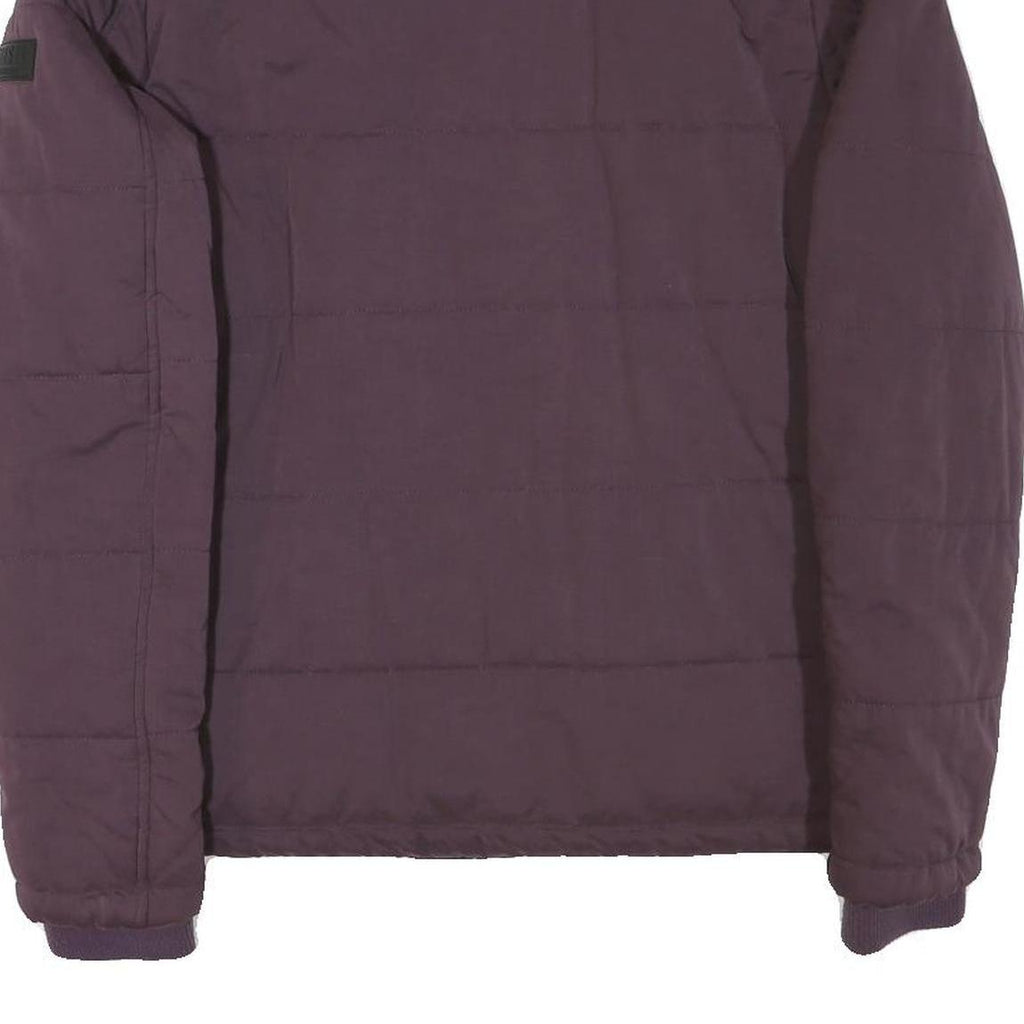 DIESEL Womens Maroon Jacket M Polyester Blend Zip Plain Stylish Lightweight