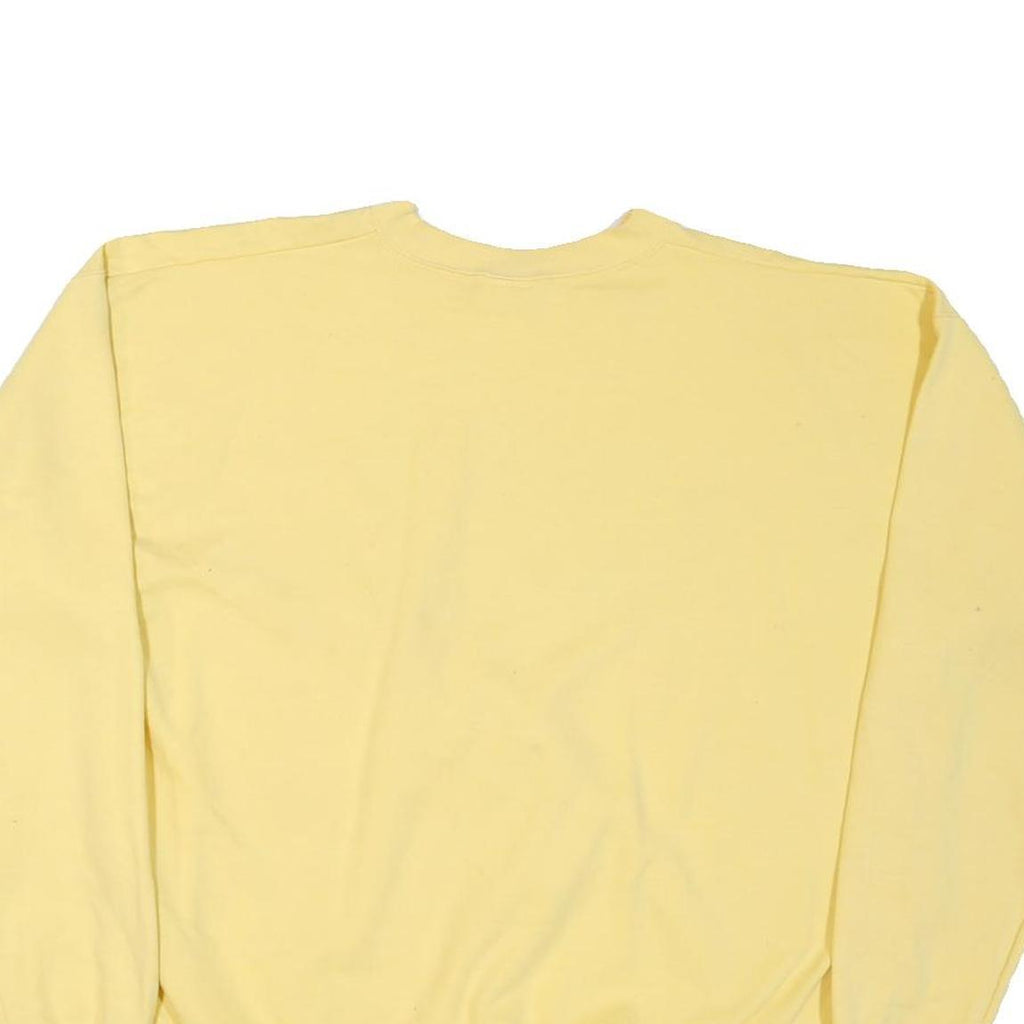 HANES Mens Yellow Tulsa Original Crew Neck L Cotton Blend Sweatshirt