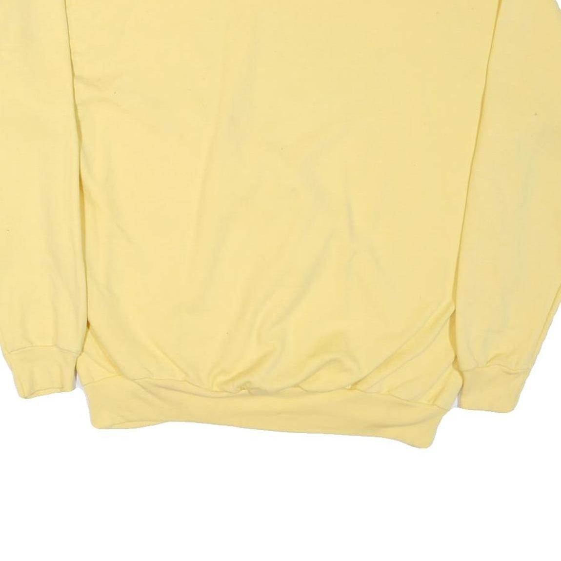 HANES Mens Yellow Tulsa Original Crew Neck L Cotton Blend Sweatshirt