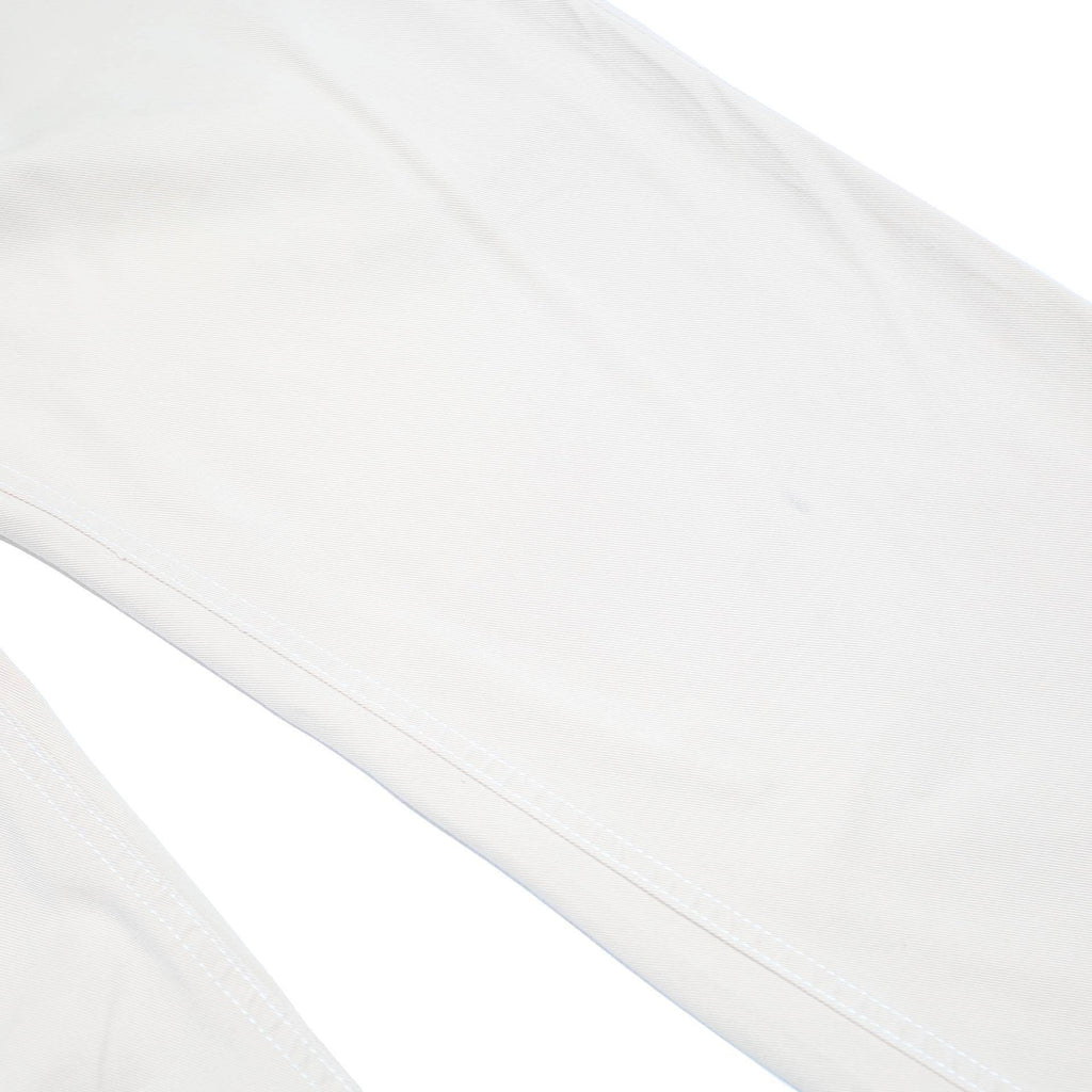 BURBERRY Womens Cotton Blend Cream Relaxed Straight Trousers W30 L25 Classic Zip