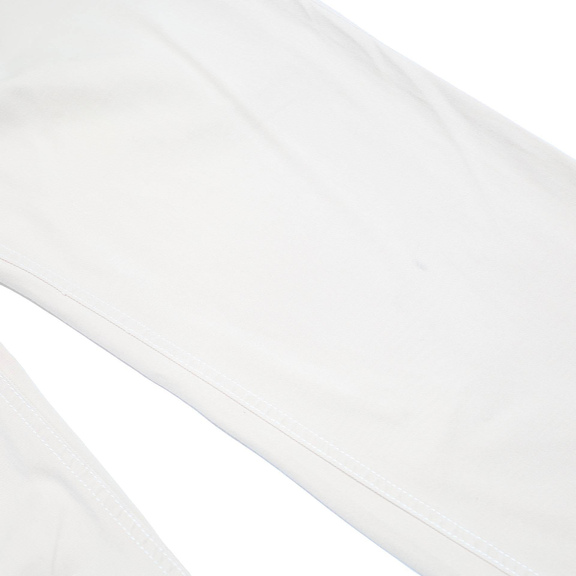 BURBERRY Womens Cotton Blend Cream Relaxed Straight Trousers W30 L25 Classic Zip