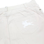 BURBERRY Womens Cotton Blend Cream Relaxed Straight Trousers W30 L25 Classic Zip