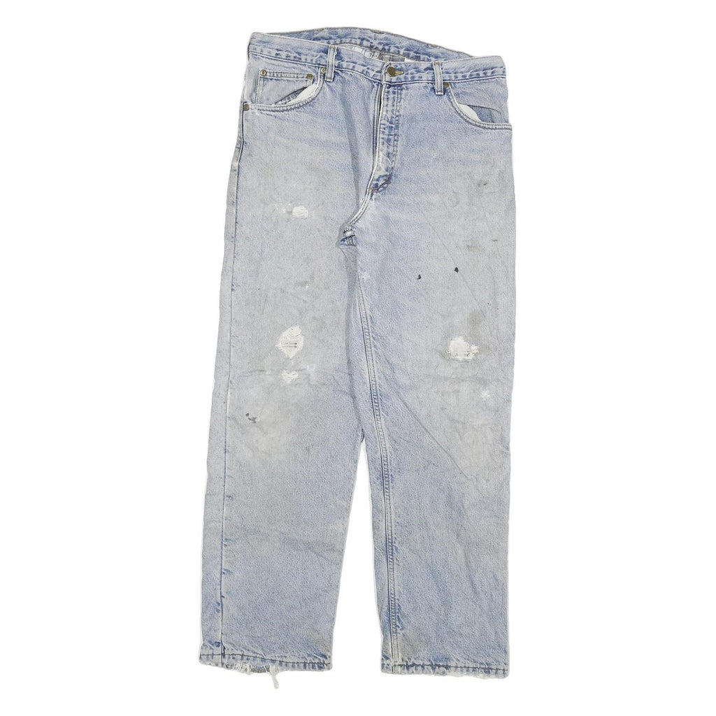 CARHARTT Mens Jeans Blue Relaxed Straight Denim Rinse W34 L32 Workwear Style