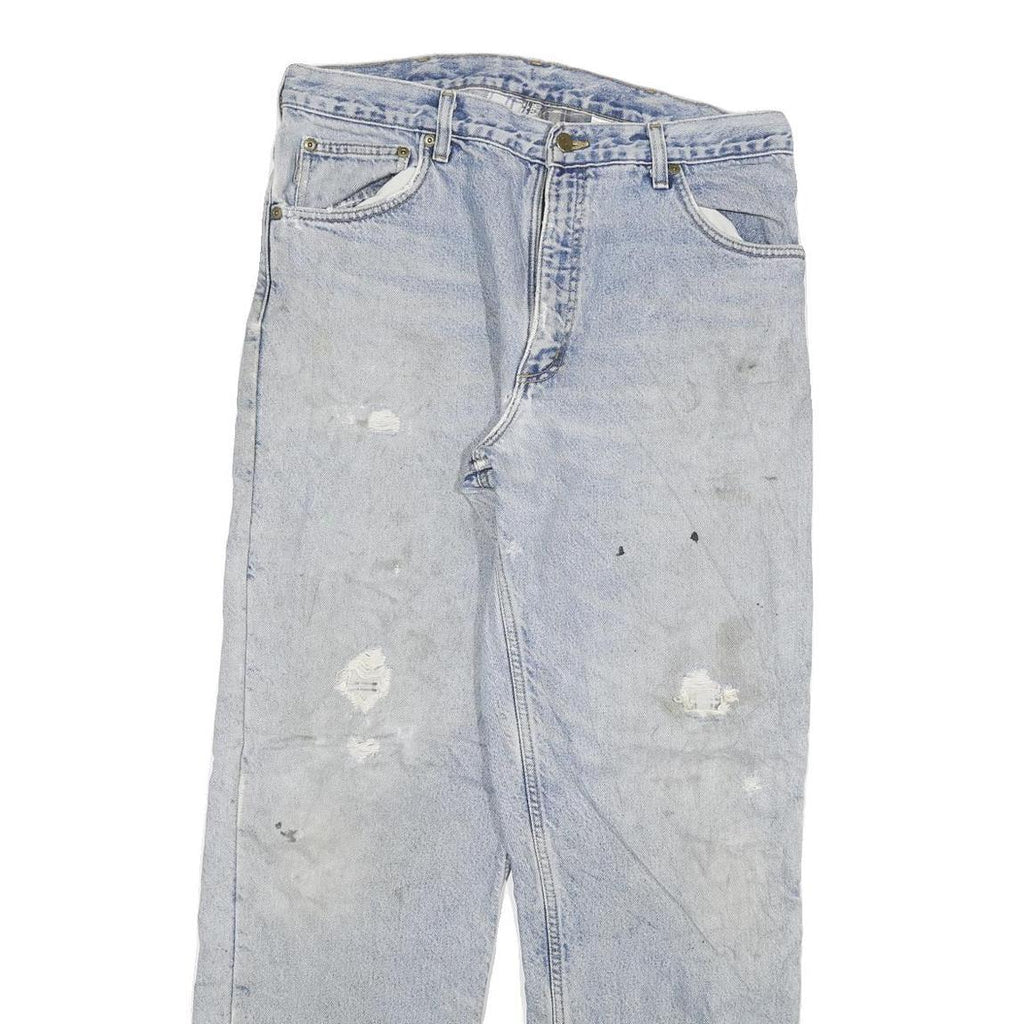 CARHARTT Mens Jeans Blue Relaxed Straight Denim Rinse W34 L32 Workwear Style