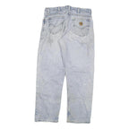 CARHARTT Mens Jeans Blue Relaxed Straight Denim Rinse W34 L32 Workwear Style
