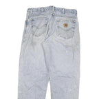 CARHARTT Mens Jeans Blue Relaxed Straight Denim Rinse W34 L32 Workwear Style