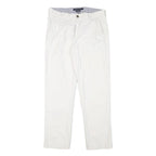 TOMMY HILFIGER Mens Cotton Blend White Regular Fit Straight Leg Trousers W30 L28
