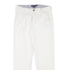 TOMMY HILFIGER Mens Cotton Blend White Regular Fit Straight Leg Trousers W30 L28