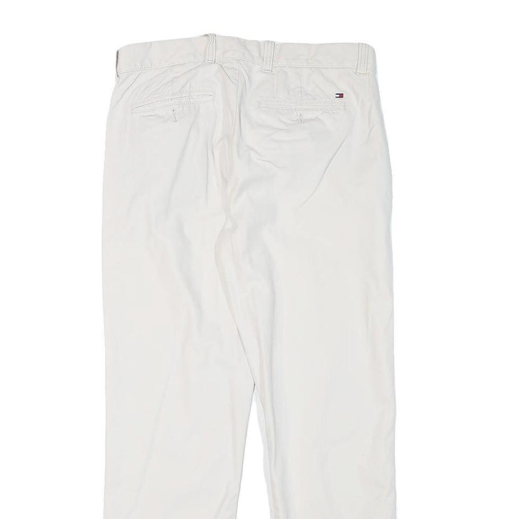 TOMMY HILFIGER Mens Cotton Blend White Regular Fit Straight Leg Trousers W30 L28