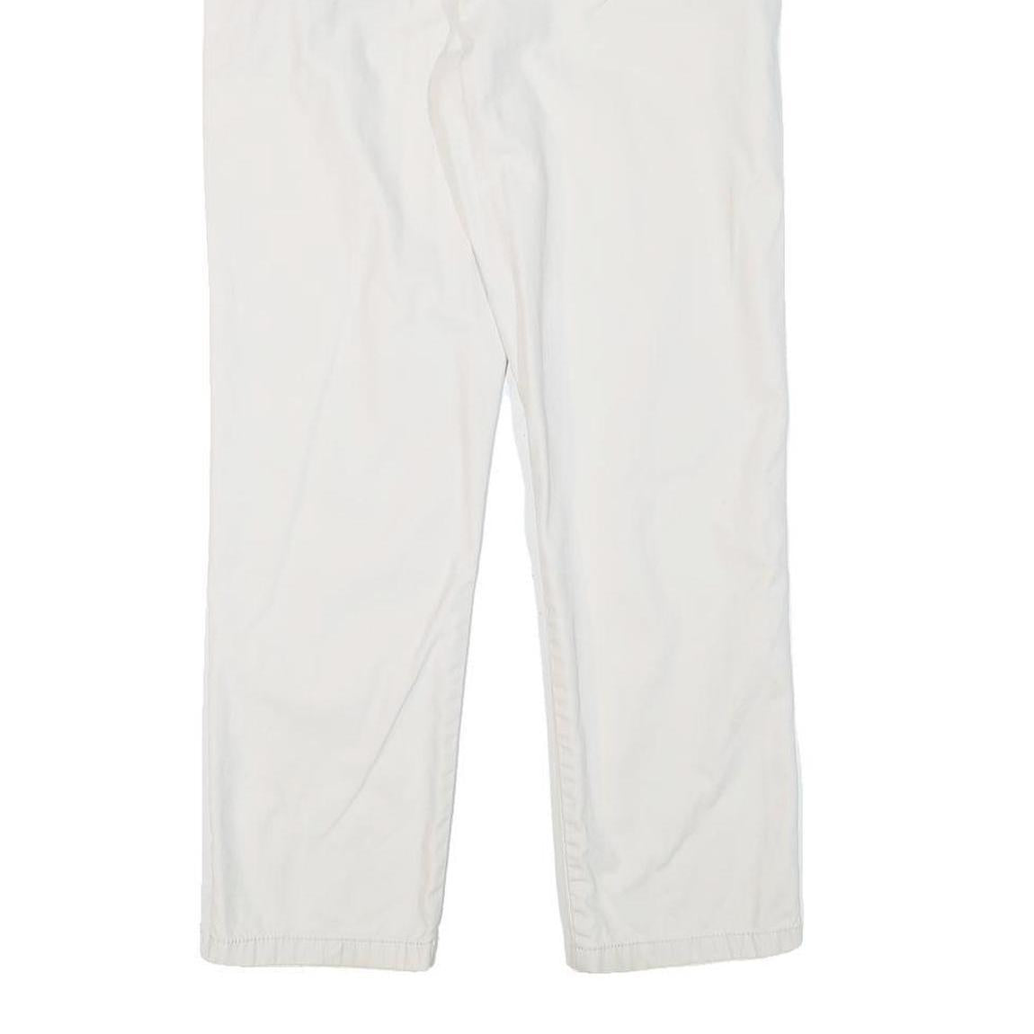 TOMMY HILFIGER Mens Cotton Blend White Regular Fit Straight Leg Trousers W30 L28