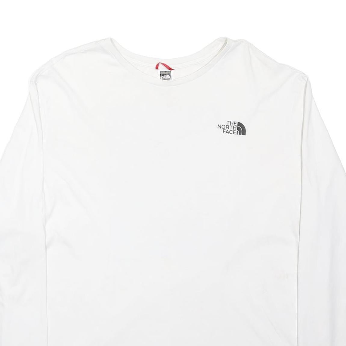 THE NORTH FACE Mens White Graphic 2XL Long Sleeve Crew Neck Cotton Jersey