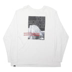 THE NORTH FACE Mens White Graphic 2XL Long Sleeve Crew Neck Cotton Jersey
