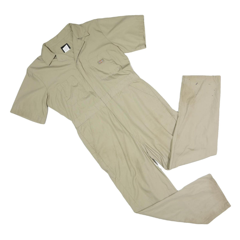 DICKIES Mens Beige Short Sleeve Regular Fit Polyester Blend Dungarees M W36 L27