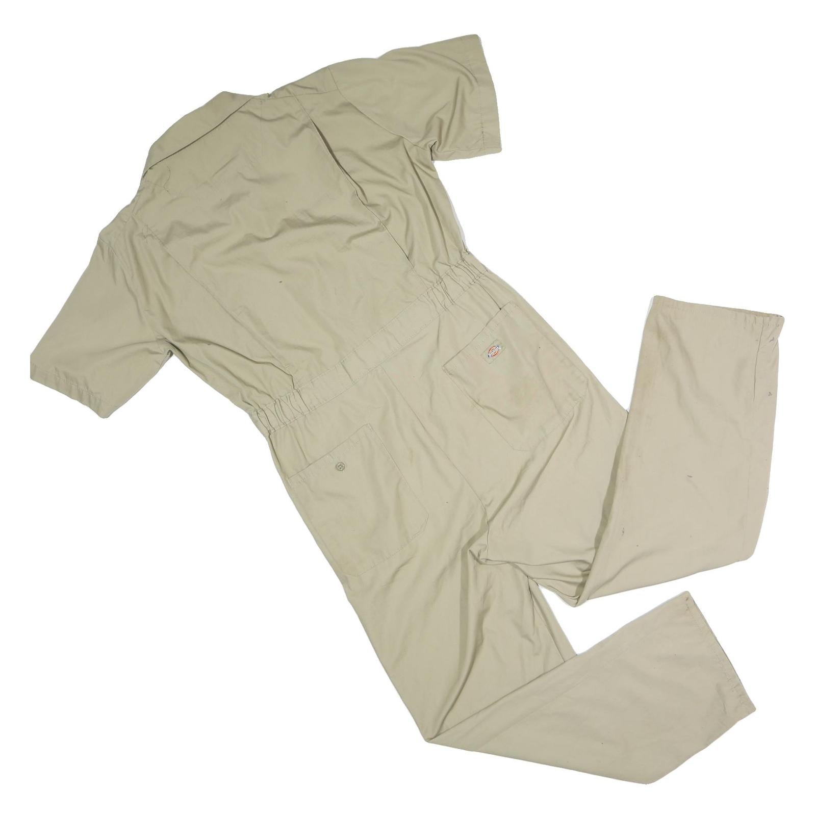 DICKIES Mens Beige Short Sleeve Regular Fit Polyester Blend Dungarees M W36 L27