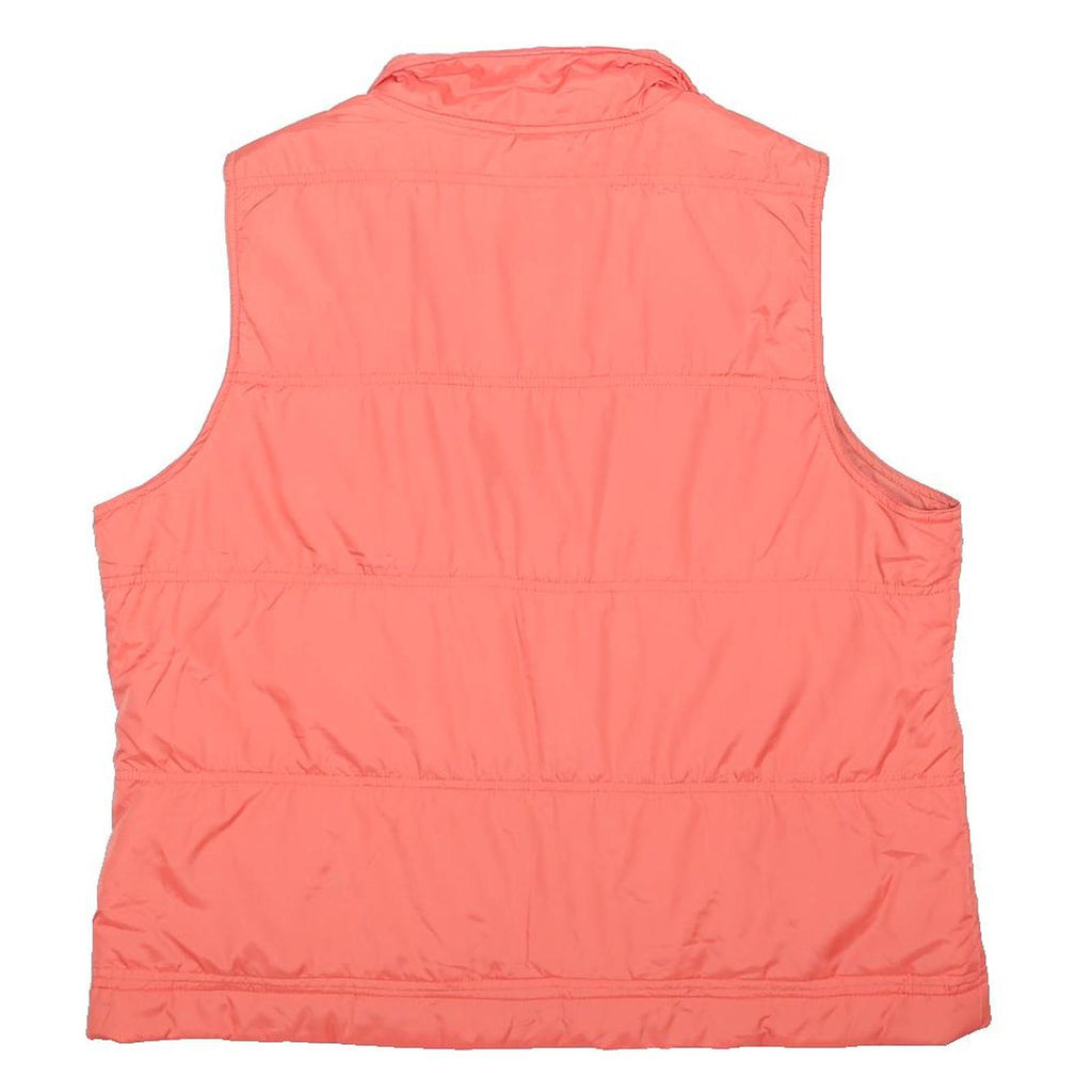 DICKIES Womens Orange Puffer Jacket XL Polyester Blend Sleeveless Zip Stand-Up