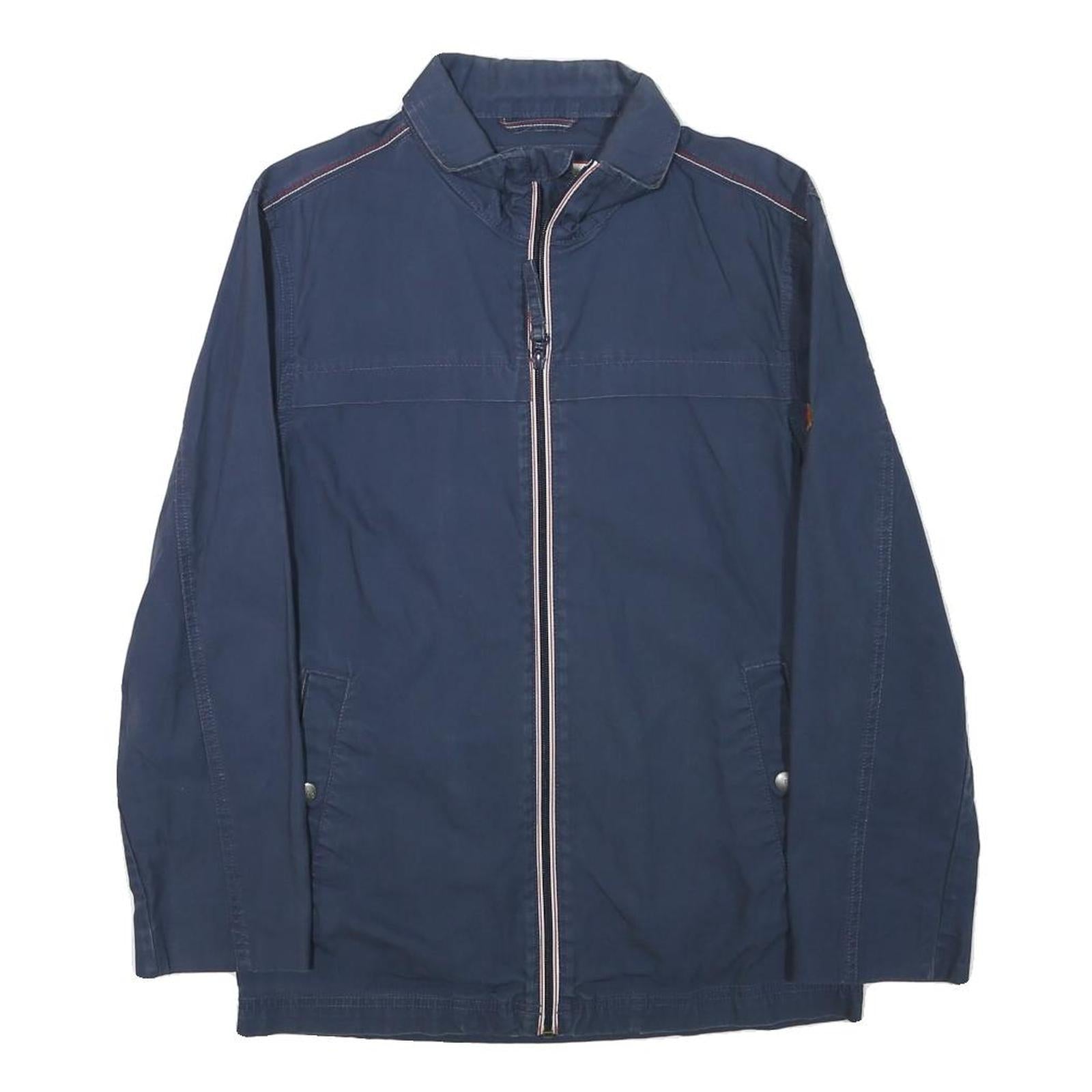 TOMMY HILFIGER Mens Blue S Cotton Blend Jacket Zip Classic Casual Lightweight