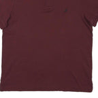 NAUTICA Mens Maroon Short Sleeve Plain Polo Shirt L Cotton Blend Casual
