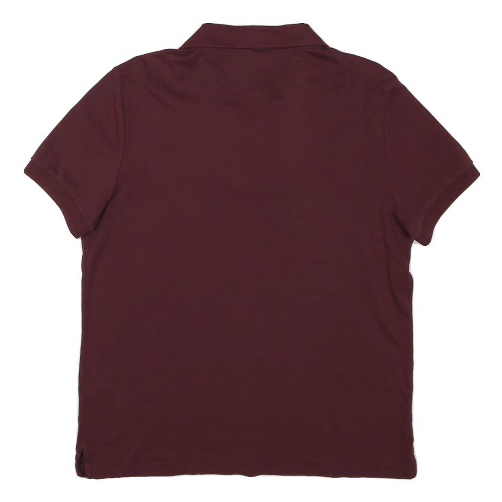 NAUTICA Mens Maroon Short Sleeve Plain Polo Shirt L Cotton Blend Casual