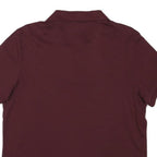 NAUTICA Mens Maroon Short Sleeve Plain Polo Shirt L Cotton Blend Casual