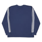 ADIDAS Mens Blue Crew Neck XL Sweatshirt Three Stripe Jersey Pullover