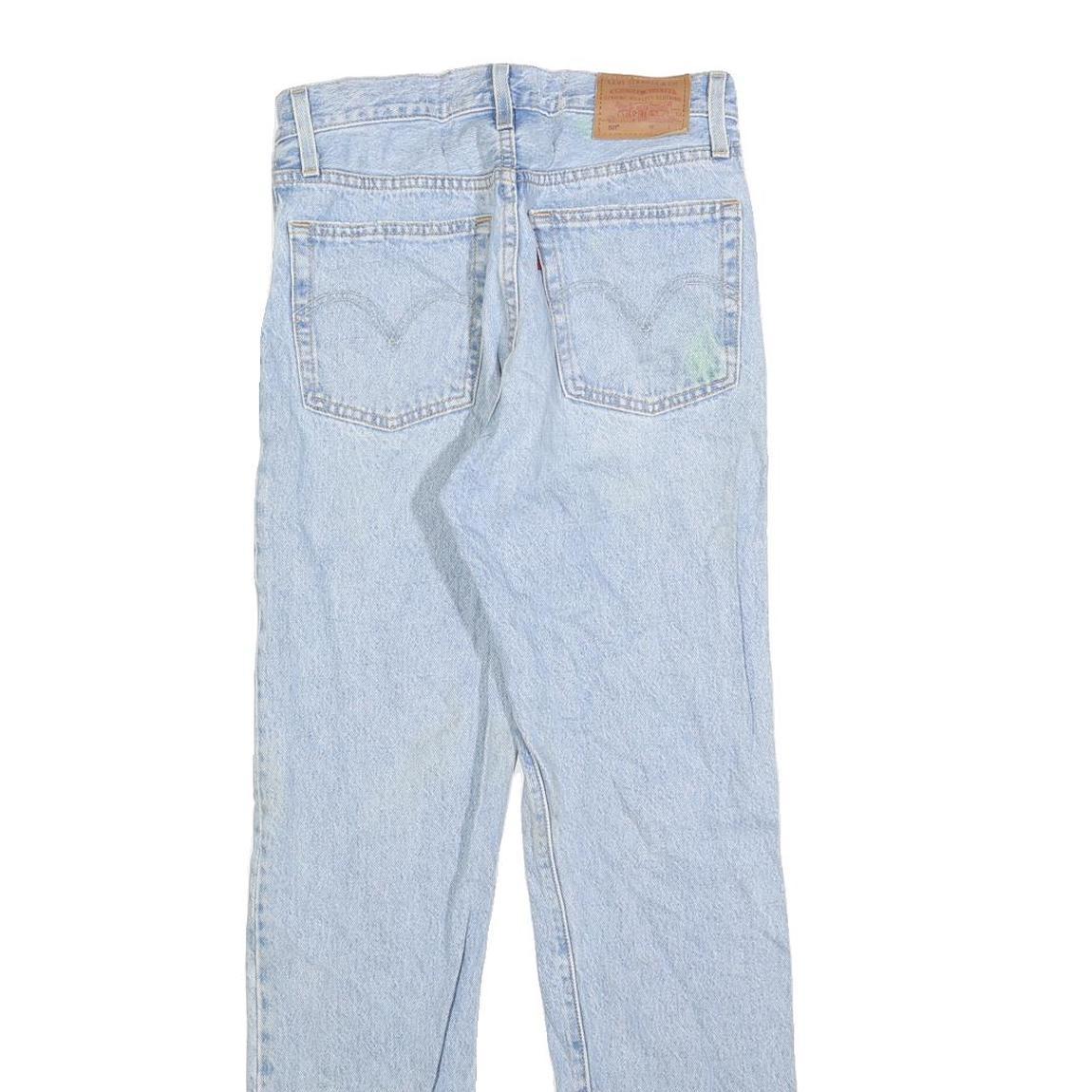 LEVI'S 501 Big E Womens Jeans Blue Regular Straight Denim Light W25 L30 Button