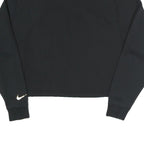 NIKE Womens Black Cropped 1/4 Zip Sweatshirt M Cotton Blend Casual