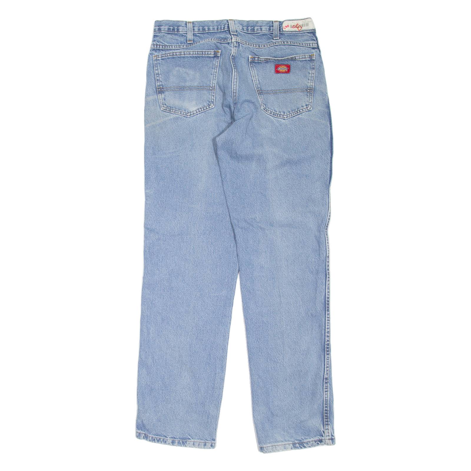 DICKIES Workwear Mens Jeans Blue Regular Tapered Stone Wash W31 L32