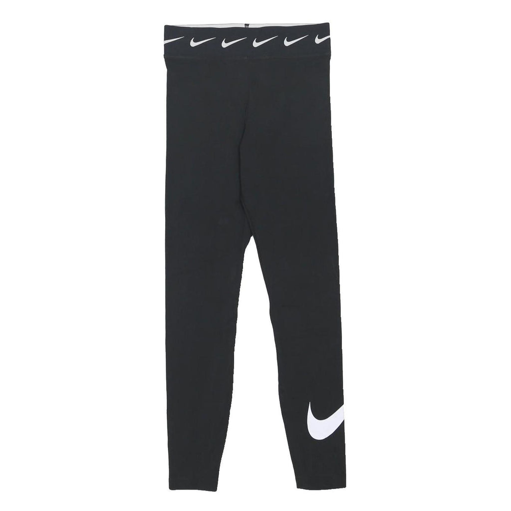 NIKE Womens Leggings Black Slim Skinny S W25 L27 Cotton Blend Jersey Drawstring