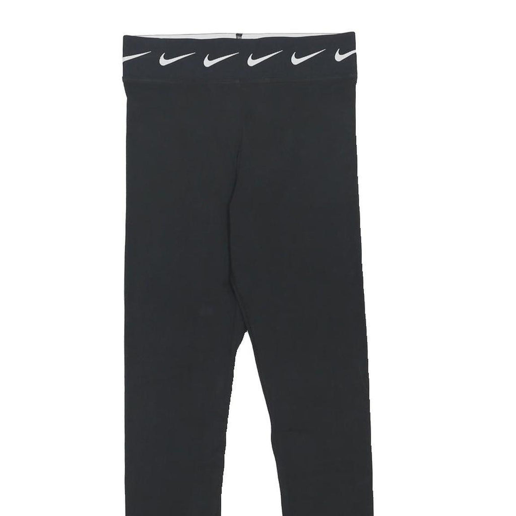 NIKE Womens Leggings Black Slim Skinny S W25 L27 Cotton Blend Jersey Drawstring