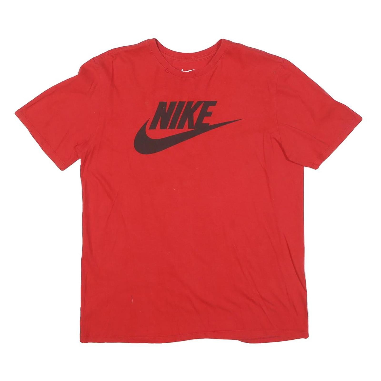 NIKE Mens Red Classic T-Shirt L Short Sleeve Crew Neck Cotton Blend