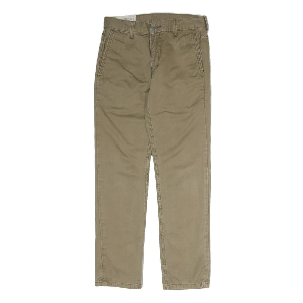 LEVI'S Mens Cotton Slim Khaki Beige Trousers W29 L28 Classic Zip Pockets