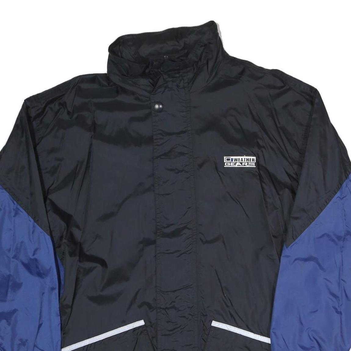 TCM Mens Black & Blue Weather Gear Zip Jacket M Polyester Blend Outdoor Shell